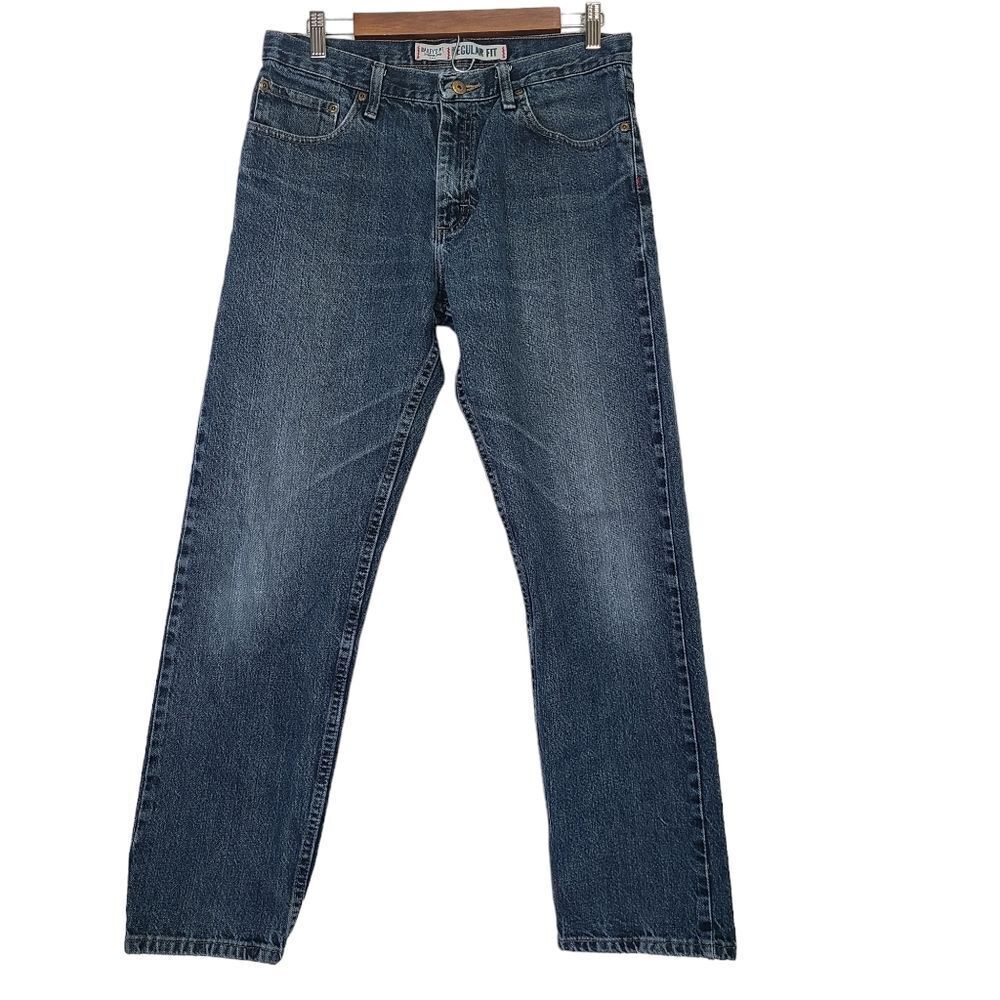 Baileys Points Authentic Denim Mens Regular Fit Blue Jeans Size 32 x 30